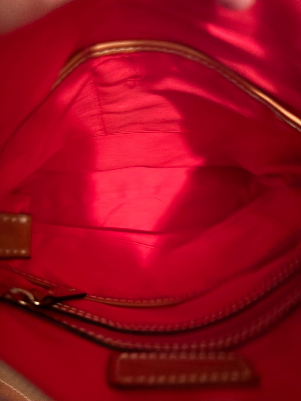 Dooney & Bourke Mint Green and White Striped Crossbody with Tan Leather Trim - Picture 8 of 11
